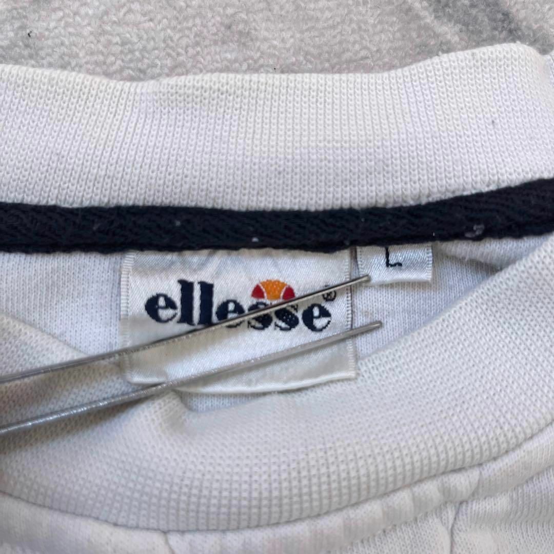 ellesse(エレッセ)の【90s エレッセ】サイズL 刺繍ロゴ スウェットトレーナー 白 ellesse メンズのトップス(スウェット)の商品写真