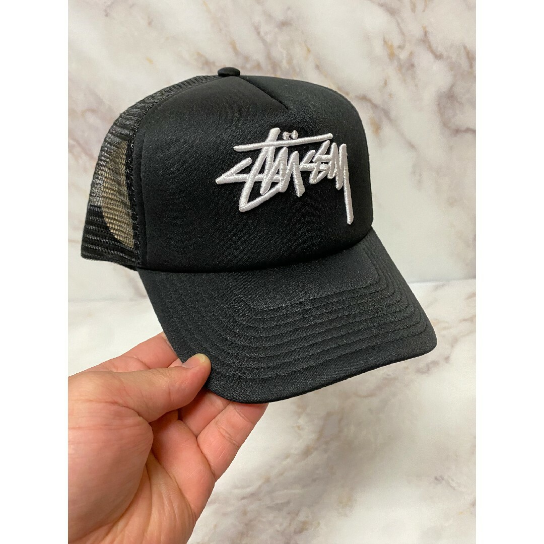 送料無料！　オールド　stussy　トラッカー　メッシュキャップ　ブラック