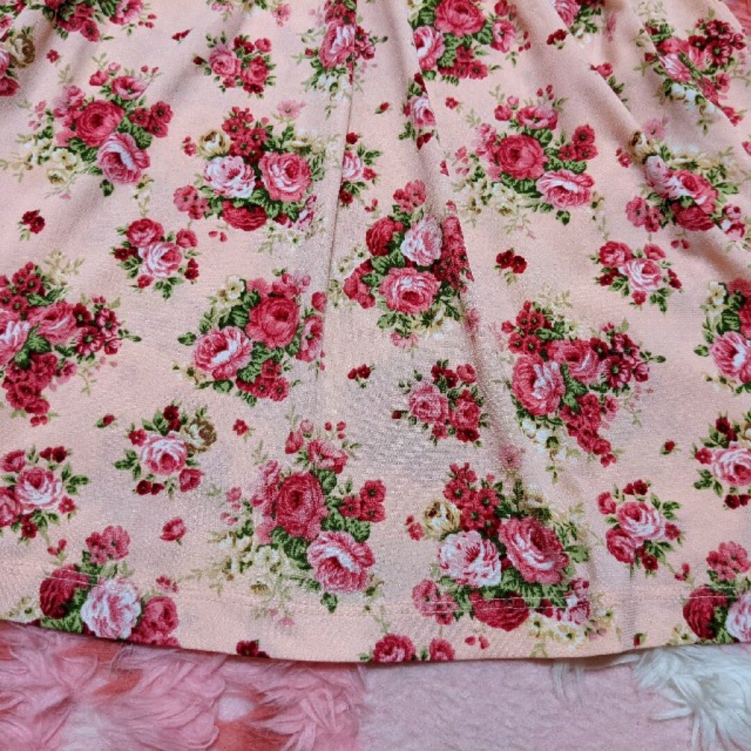 LIZ LISA(リズリサ)のリズリサ❤夢展望♥ピンク♥花柄♥編み上げ❤プリンセス♥チュニワンピース レディースのワンピース(ミニワンピース)の商品写真