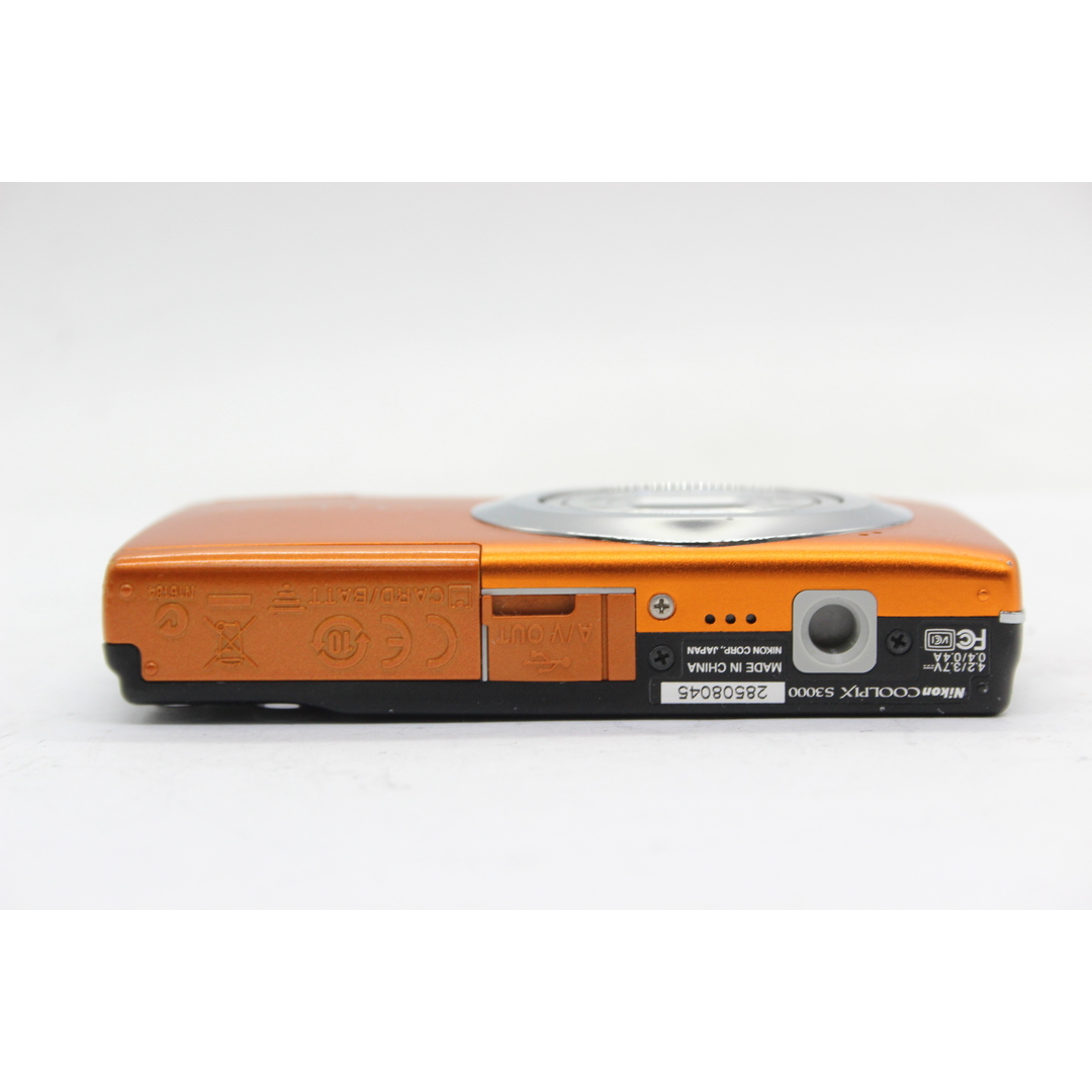 【返品保証】 ニコン Nikon Coolpix S3000 オレンジ Nikkor 4x バッテリー付き コンパクトデジタルカメラ  s4835