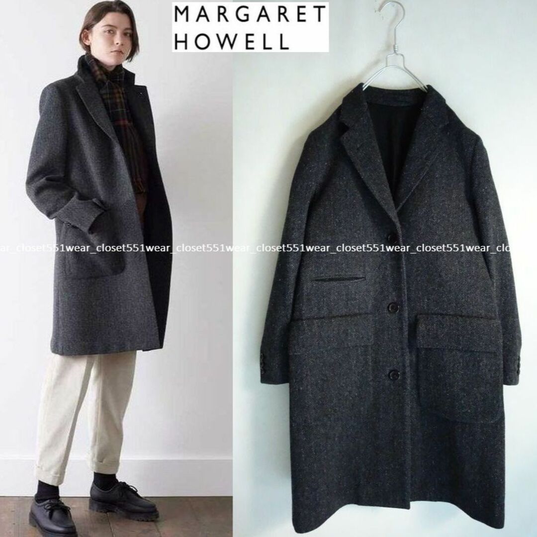 MARGARET HOWELL(マーガレットハウエル)の2018未使用マーガレットハウエル×ラバットミル☆ウールへリンボーンシティコート レディースのジャケット/アウター(ロングコート)の商品写真