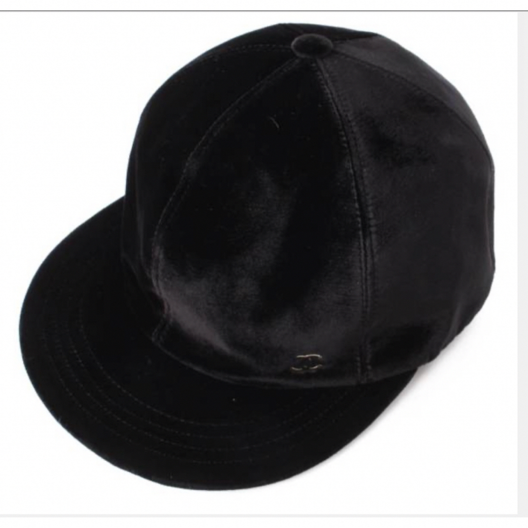 帽子シャネル 未使用タグ付 ベロア キャスケット キャップ Sサイズ 22秋冬 帽子