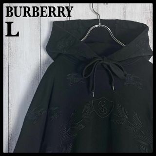 バーバリー(BURBERRY)の【超希少デザイン】バーバリー☆刺繍総柄入りパーカー シャドーロゴ ホース 現行(パーカー)