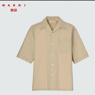 ユニクロ(UNIQLO)の新品●ユニクロ MARNI オーバーサイズオープンカラーシャツ M ベージュ(シャツ)