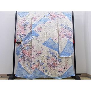 平和屋川間店■豪華振袖　吉祥草花文　銀彩　逸品　n-cw0532(振袖)