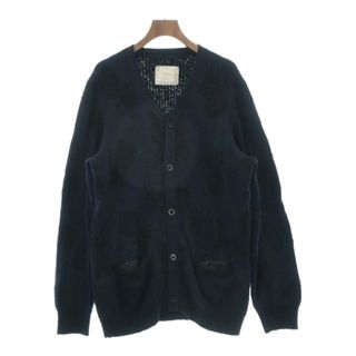 サカイ(sacai)のsacai サカイ カーディガン 2(M位) 紺x黒 【古着】【中古】(カーディガン)