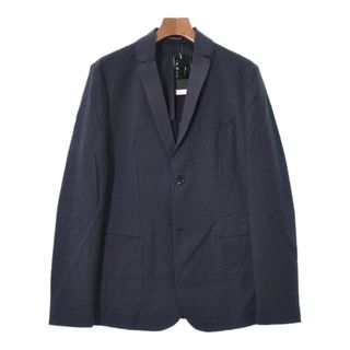 エンポリオアルマーニ(Emporio Armani)のEMPORIO ARMANI カジュアルジャケット 50(XL位) 紺xグレー 【古着】【中古】(テーラードジャケット)