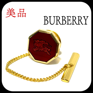 バーバリー(BURBERRY)の美品✨バーバリー  タイタック  レッド  ゴールド  ラペルピン(ネクタイピン)