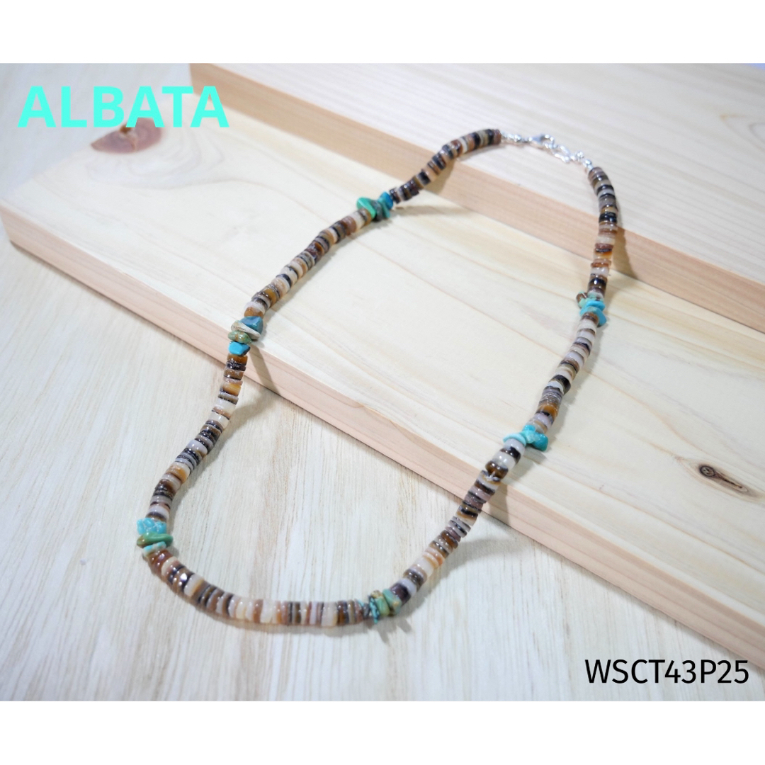 ALBATA（アルバタ）天然石　ネックレス　ターコイズ　ジュエリー　WSCT43 ハンドメイドのアクセサリー(ネックレス)の商品写真