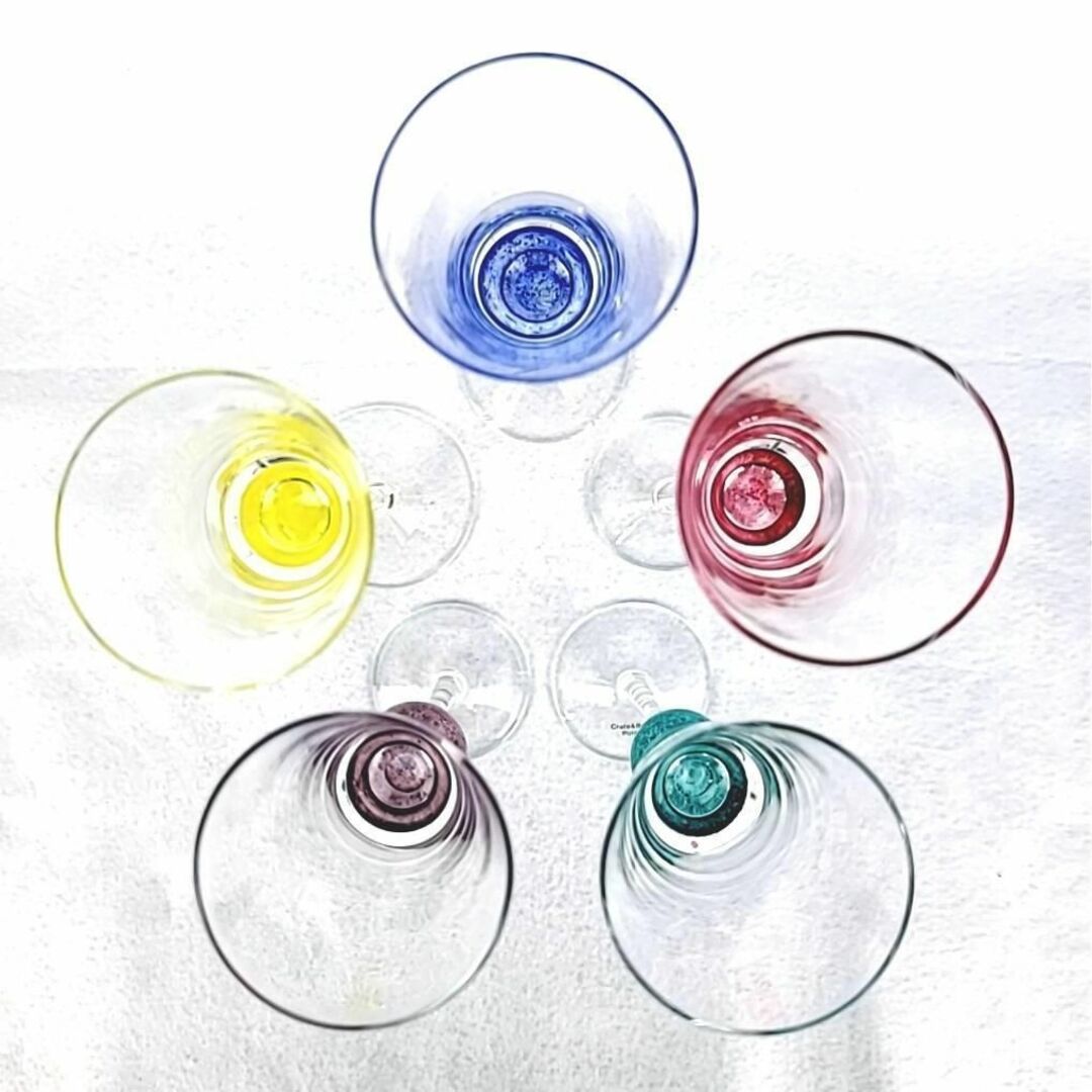 waniのコレクション●良品 ◆ ロザリア　シャンパンフルート　グラス　5色5客