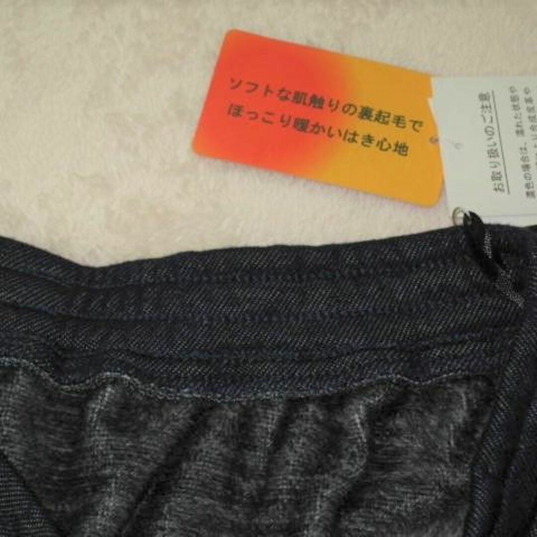 L　新品　暖か中シャギーボア　ボアフリース　デニム調　ミニスカート　部屋着 レディースのスカート(ミニスカート)の商品写真