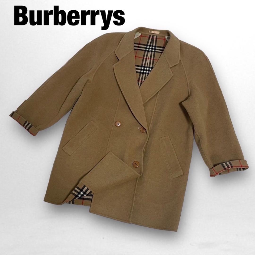 BURBERRY(バーバリー)のバーバリーズ BURBERRYS カシミヤ Pコート 裏地ノバチェック 11AR レディースのジャケット/アウター(ピーコート)の商品写真