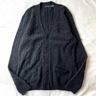 6657. 【美品】Rene  シルク カシミヤ 混 ケーブル カーディガンオフホワイト