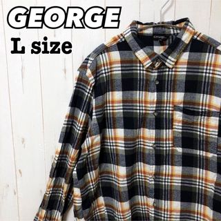 GEORGE ジョージ ネルシャツ アメカジ マルチカラー ビッグシルエット古着(シャツ)