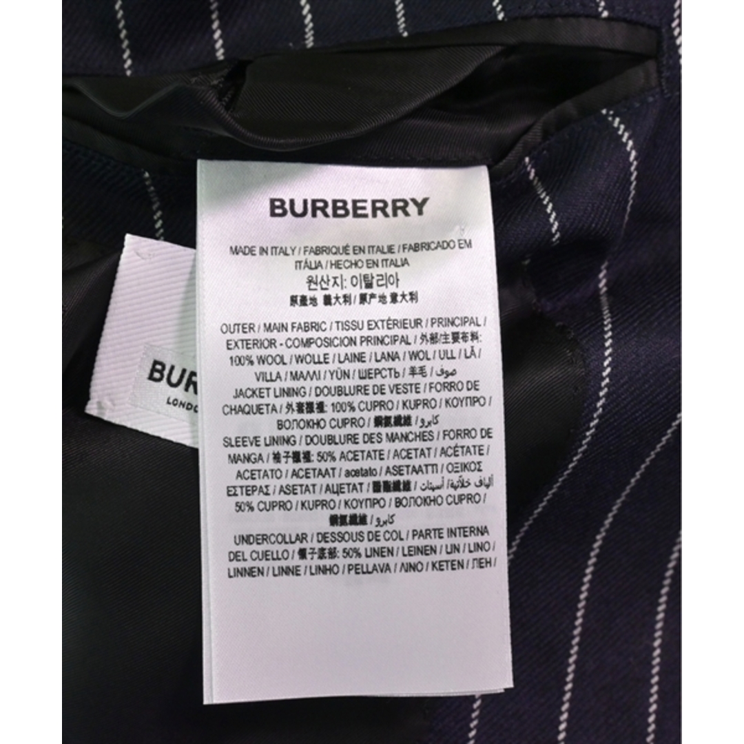 BURBERRY - BURBERRY テーラードジャケット 48(L位) 紺x白(ストライプ