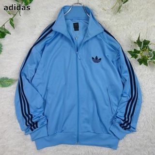 アディダス(adidas)のアディダス　ベッケンバウアートラックトップ　ビッグシルエット　XL　90ｓ　水色(ジャージ)