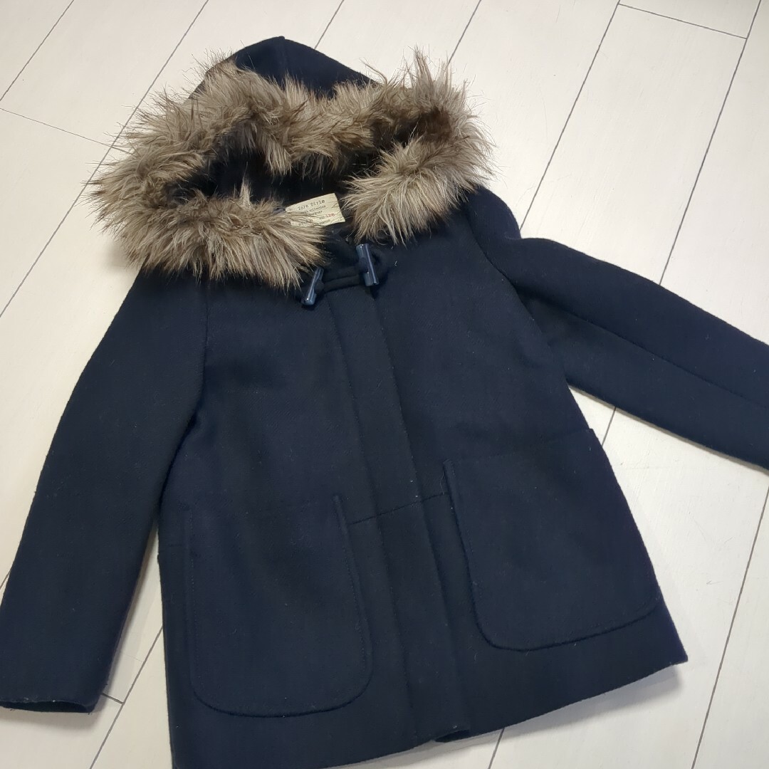 ZARA(ザラ)のZARAGirls　ネイビーコート キッズ/ベビー/マタニティのキッズ服女の子用(90cm~)(コート)の商品写真