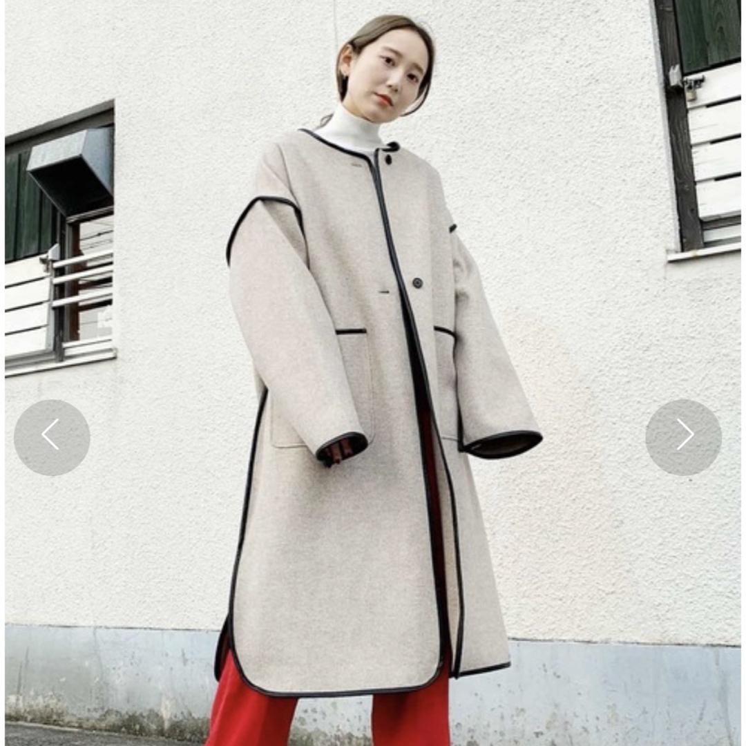 Kastane(カスタネ)のkasutane パイピングコート セット レディースのジャケット/アウター(ロングコート)の商品写真