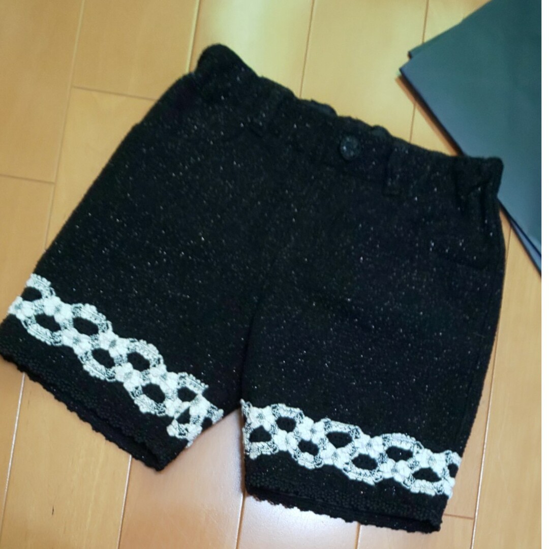 ANNA SUI mini(アナスイミニ)のアナスイミニ 130 黒ラメパンツ キッズ/ベビー/マタニティのキッズ服女の子用(90cm~)(パンツ/スパッツ)の商品写真