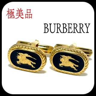 BURBERRY - 極美品✨バーバリー ホースロゴ カフス ダークネイビー