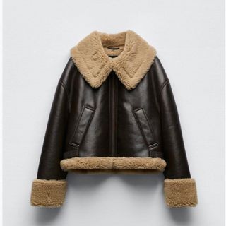 ザラ(ZARA)のZARAザラ　ダブルフェイスショートジャケット　コート　ボア(その他)