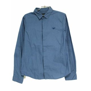 エンポリオアルマーニ(Emporio Armani)の【新入荷!】[エンポリオ アルマーニ/EMPORIO ARMANI]136cm 長袖シャツ ブルー×紺 フォーマル 入学式 卒園式 結婚式 発表会 謝恩会 冠婚葬祭【中古】子供服 キッズ kids 男の子 fml 512132(シャツ/カットソー)