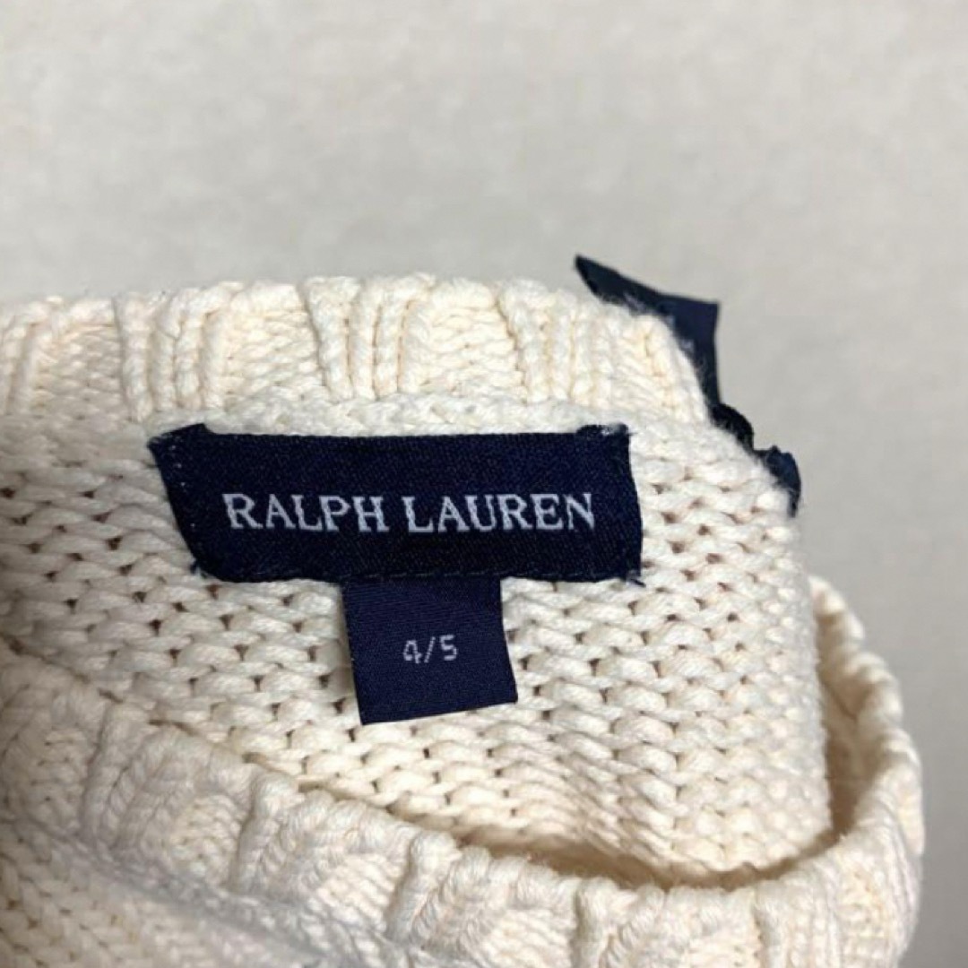 Ralph Lauren(ラルフローレン)のラルフローレン コットンニット 4/5  オフホワイト 長袖 キッズ/ベビー/マタニティのキッズ服男の子用(90cm~)(ニット)の商品写真