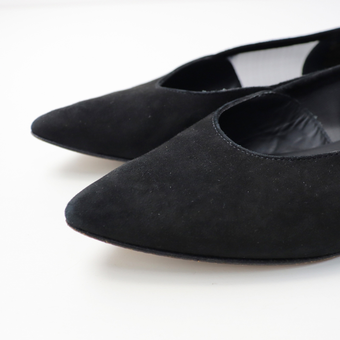 repetto(レペット)の美品 レペット repetto Milon Ballerinas ポインテッドトゥ フラットシューズ 40/ブラック スエード メッシュ 25.3cm【2400013665384】 レディースの靴/シューズ(その他)の商品写真