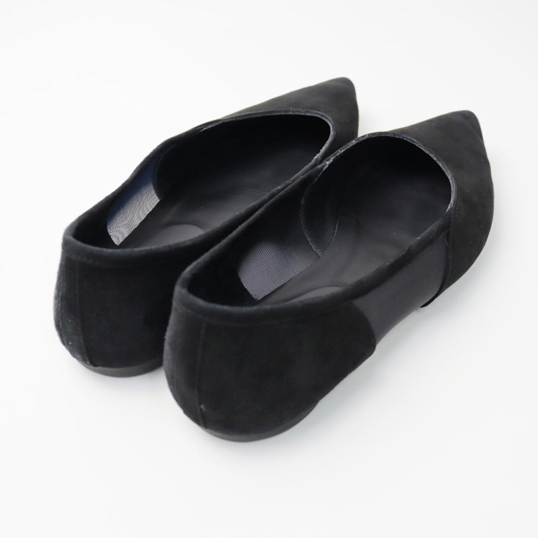 repetto(レペット)の美品 レペット repetto Milon Ballerinas ポインテッドトゥ フラットシューズ 40/ブラック スエード メッシュ 25.3cm【2400013665384】 レディースの靴/シューズ(その他)の商品写真