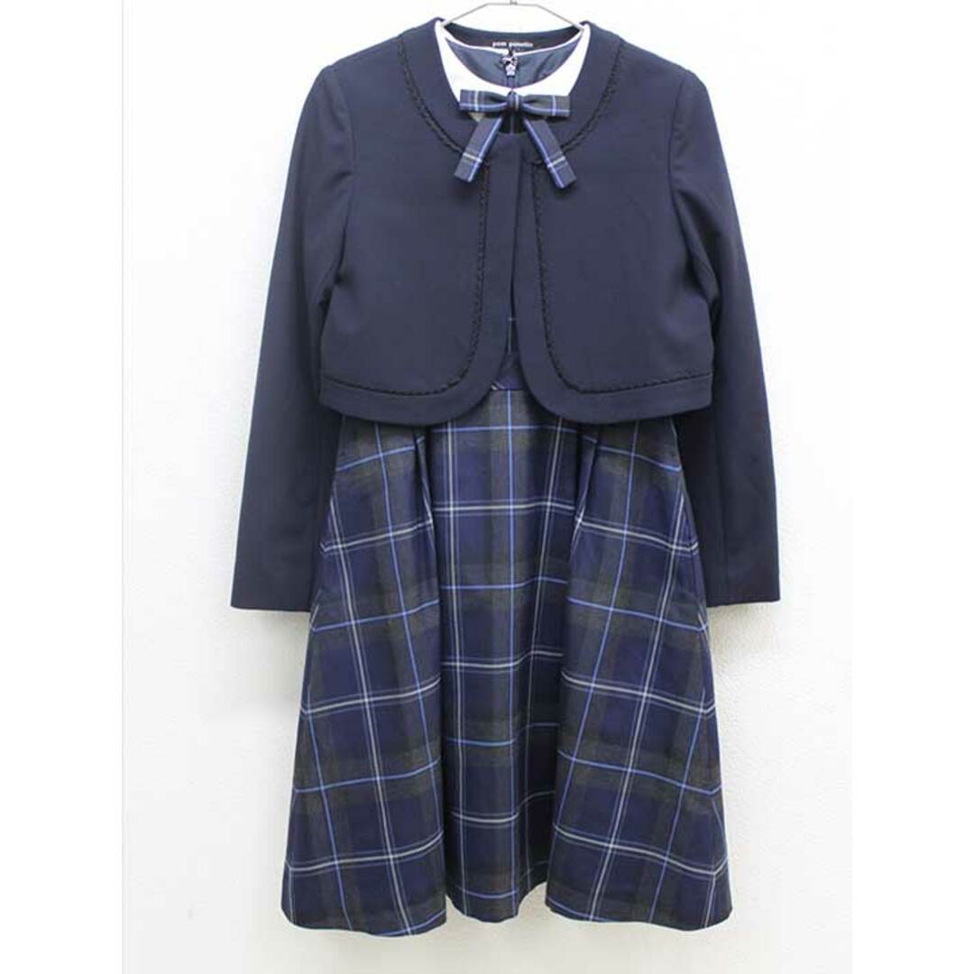 pom ponette(ポンポネット)の【新入荷!】▽ポンポネット/pom ponette▽150cm アンサンブル 濃紺＆紺×グレー系 フォーマル 入学式 卒業式 結婚式 発表会 謝恩会 冠婚葬祭【中古】子供服 キッズ kids ジュニア 女の子 fml 812132 キッズ/ベビー/マタニティのキッズ服女の子用(90cm~)(その他)の商品写真