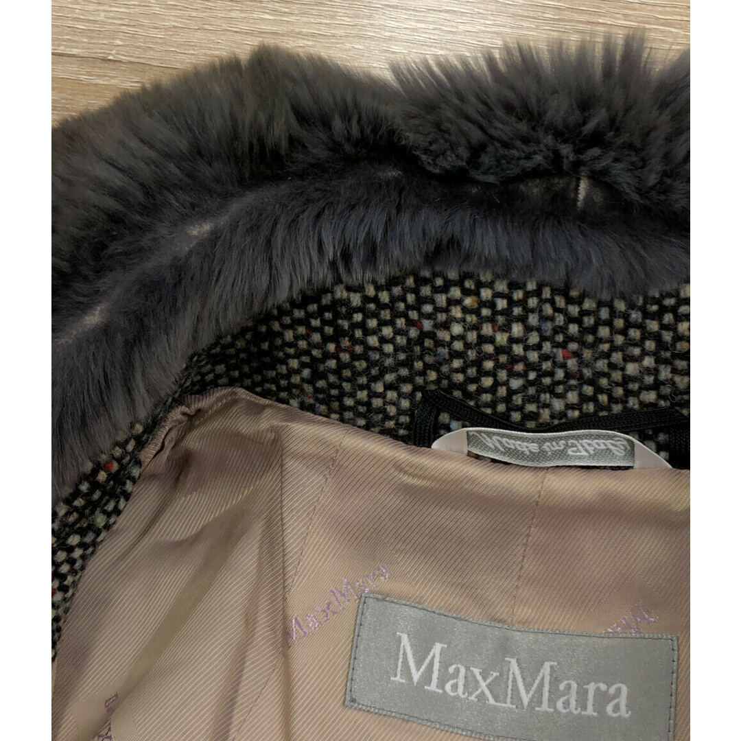 Max Mara - マックスマーラ MAX MARA ツイードファーコート レディース