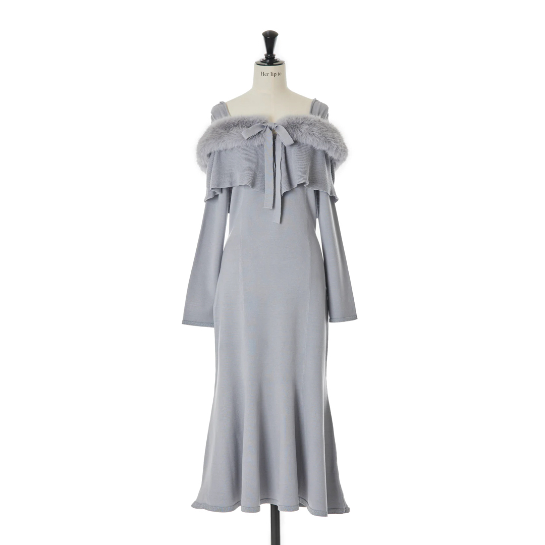 Her lip to - Ritz Faux Fur Mermaid Dressの通販 by くらげ's Her lip to - Ritz Faux Fur Mermaid Dressの通販 by くらげ's