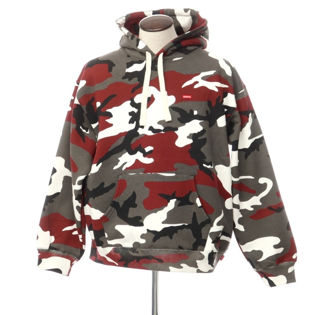 シュプリーム Supreme 2023年秋冬 Small Box Drawcord Hooded Sweatshirt 裏起毛スウェット パーカー グレーxダークレッド【サイズXL】【メンズ】アイテムパーカーメンズ