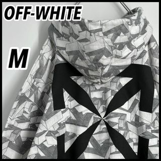 オフホワイト(OFF-WHITE)の猫民様専用　【レアデザイン】オフホワイト クロスアロー  総柄　パーカー(パーカー)