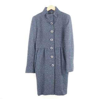 マックスマーラ(Max Mara)の美品 maxmaraSTUDIO マックスマーラ 60861409 スタンドカラーコート 38 ウール アクリル ツイード レディース AN652B16 (ロングコート)