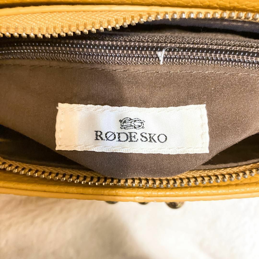 RODE SKO(ロデスコ)の美品✨RODESKOロデスコショルダーバッグハンドバッグイエロー黄色 レディースのバッグ(ショルダーバッグ)の商品写真