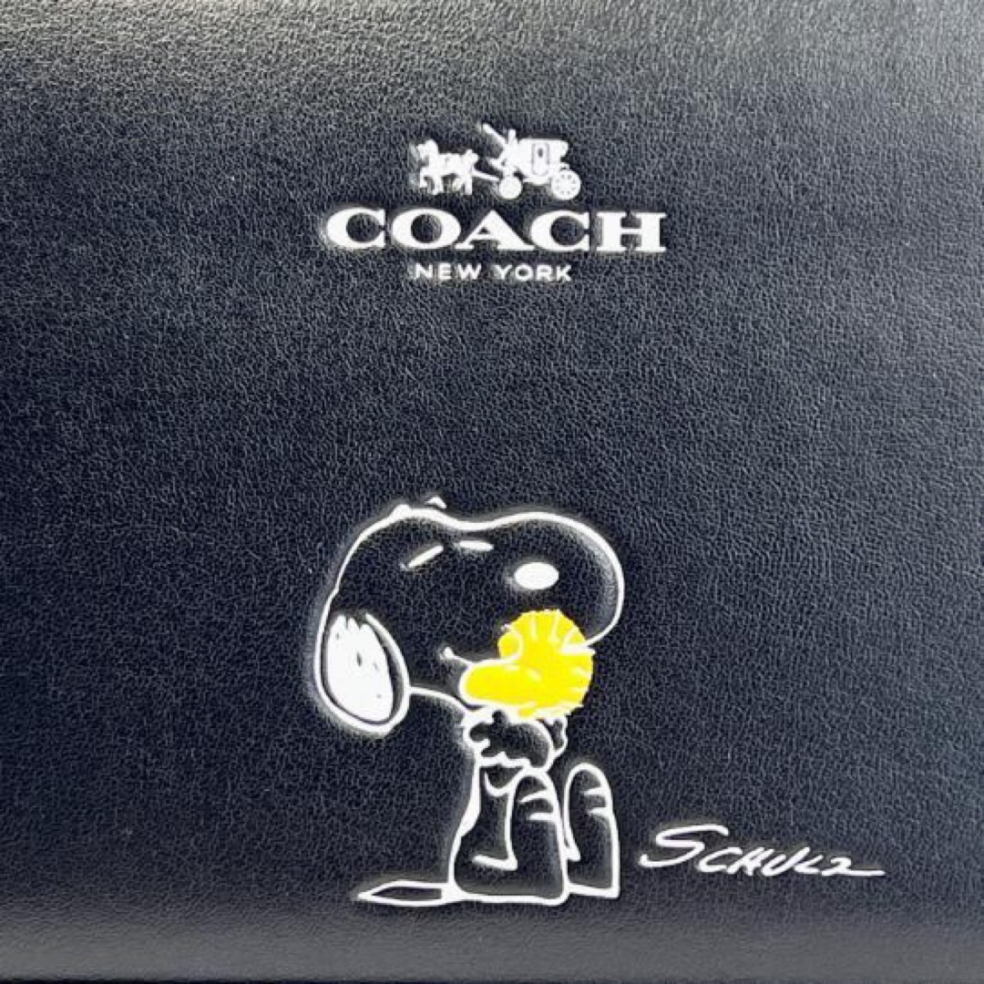 新品 コーチ COACH 財布 長財布 レディース 女性 スヌーピー 可愛い 黒