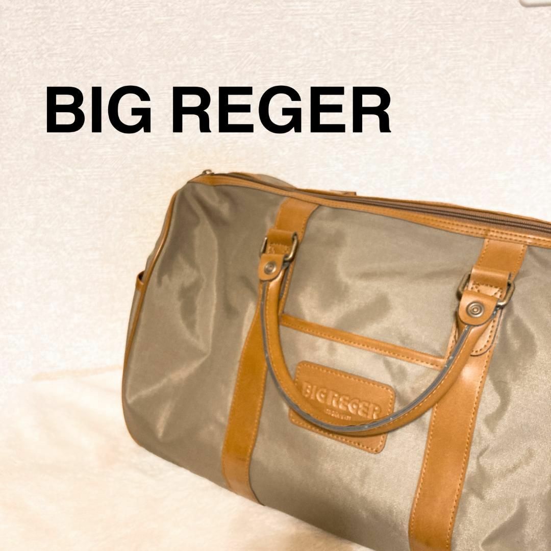 ファスナータイプ外側レア✨BIG REGERビッグレガーショルダーバッグハンドバッグカーキ