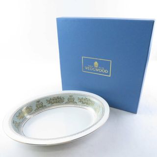 ウェッジウッド(WEDGWOOD)の未使用 WEDGWOOD ウェッジウッド コロンビアセージグリーン オーバルディッシュ 26cmプレート 深皿 カレー 黒壺 SU4965X (食器)