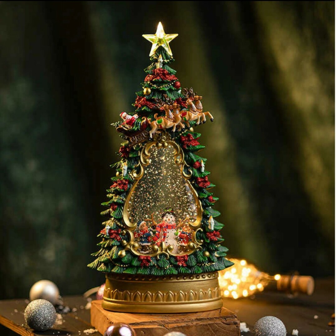 スノーイング クリスマスツリーデコレーションランタン インテリア/住まい/日用品のインテリア小物(オルゴール)の商品写真