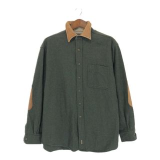 ウールリッチ(WOOLRICH)のSALE///// WOOLRICH ウールリッチ 長袖ウールシャツ アウトドア エルボーパッチ グリーン (メンズ L)  P3354(シャツ)