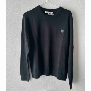 メゾンキツネ(MAISON KITSUNE')の新品未使用正規品　メゾンキツネ　ウール ニット　Sサイズ　ブラック　ユニセックス(ニット/セーター)