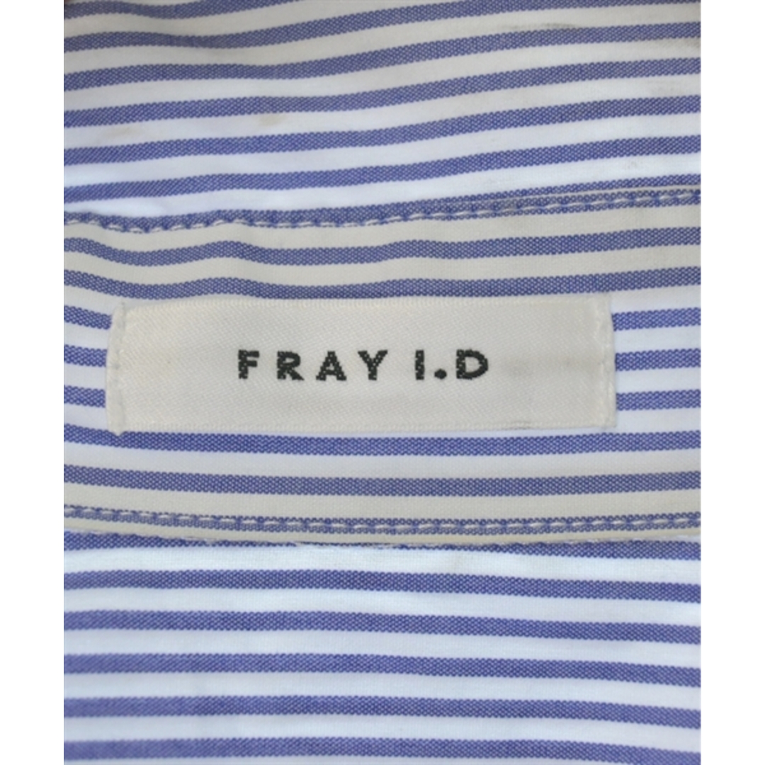 FRAY I.D(フレイアイディー)のFRAY I.D カジュアルシャツ 0(S位) 青x白(ストライプ) 【古着】【中古】 レディースのトップス(シャツ/ブラウス(長袖/七分))の商品写真