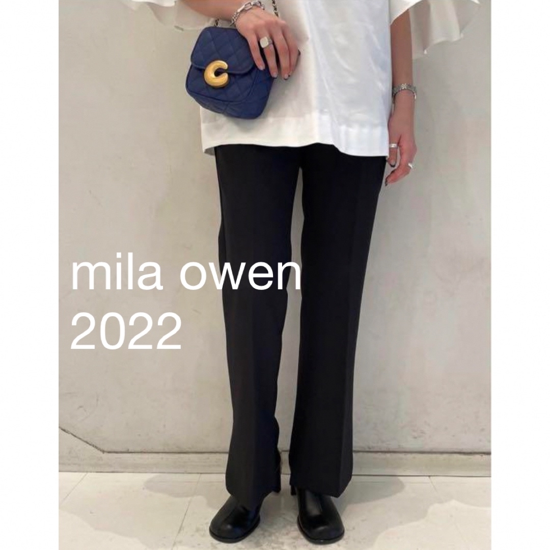 Mila Owen(ミラオーウェン)のmila owen  フレアパンツ　ブラック　1  2022 レディースのパンツ(カジュアルパンツ)の商品写真