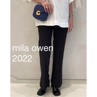 ミラオーウェン(Mila Owen)のmila owen  フレアパンツ　ブラック　1  2022(カジュアルパンツ)