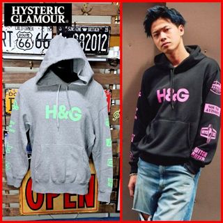 ヒステリックグラマー(HYSTERIC GLAMOUR)のコムドットやまと着　ヒステリックグラマー　ネオンカラー　プルオーバー　パーカ　Ｍ(パーカー)