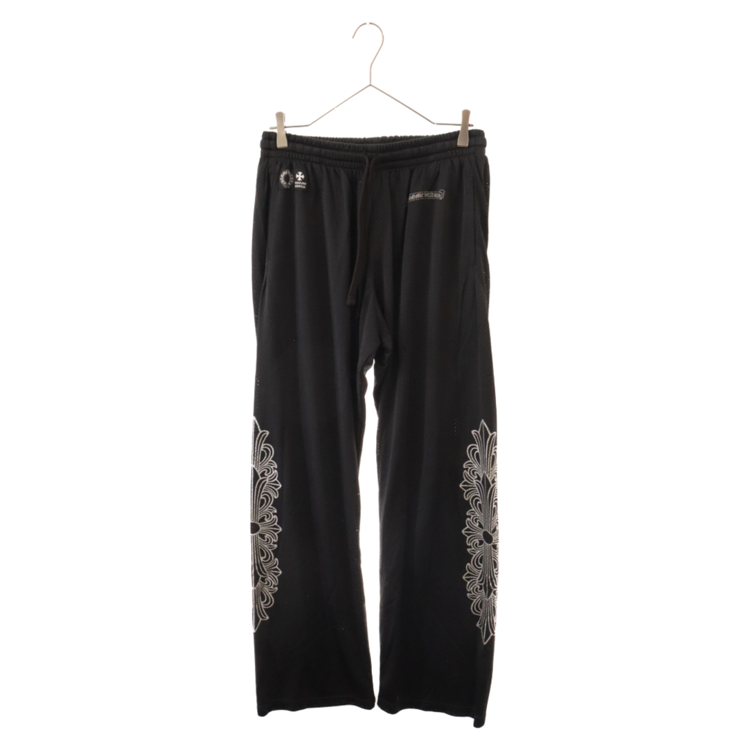 CHROME HEARTS クロムハーツ MESH VARSITY PANTS CH メッシュプリントジャージ ロングパンツ ブラック305センチ股上