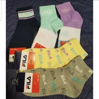 フィラ(FILA)のFILA　フィラ　22-24cm　ロゴ入　ソックス　靴下　５足セット③　新品(靴下/タイツ)