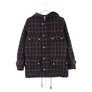 ジュンヤワタナベコムデギャルソン(JUNYA WATANABE COMME des GARCONS)のJUNYA WATANABE COMME des GARCONS ジュンヤワタナベ コムデギャルソン チェックジップフーディージャケット UI-J006 グリーン調(フライトジャケット)