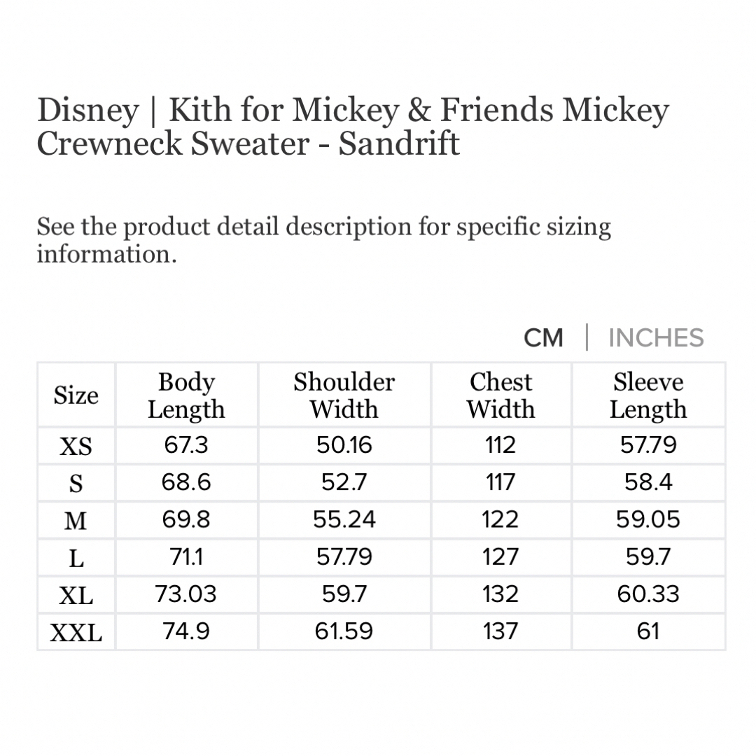 Disney Kith Mickey Crewneck Sweater XLニット/セーター - ニット